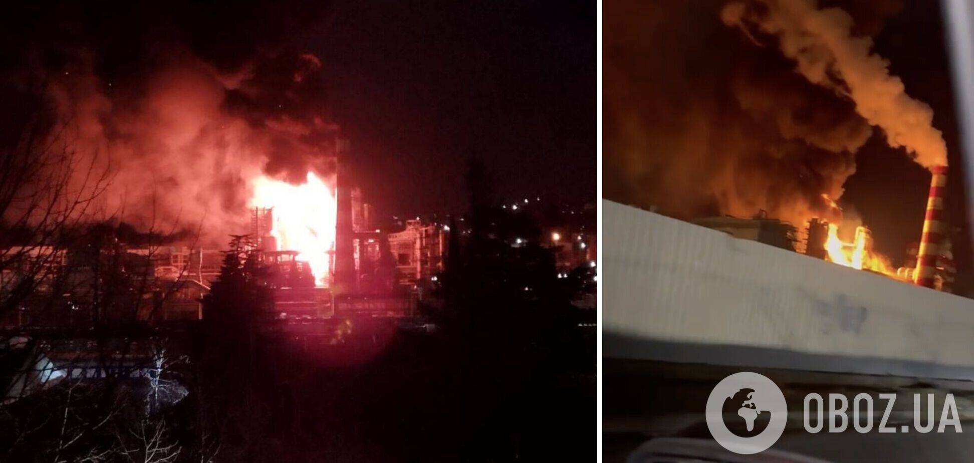 В российском Туапсе раздались взрывы: горел нефтеперерабатывающий завод. Фото и видео