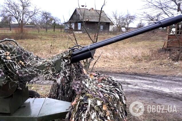 Украинский пограничник собственноручно смастерил зенитную установку. Видео