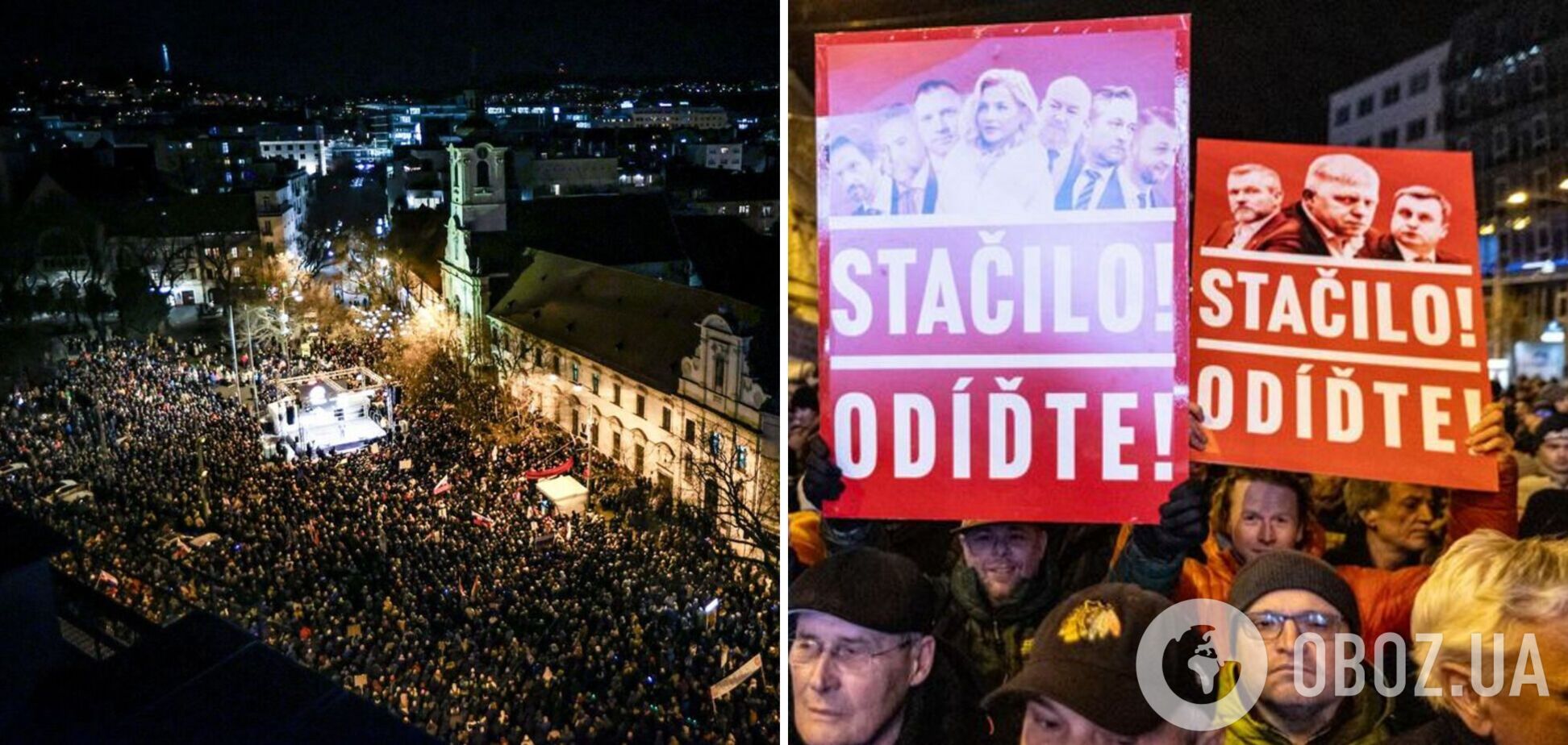 В Словакии тысячи людей вышли на протесты против правительства Фицо: что происходит и чего требуют митингующие. Фото
