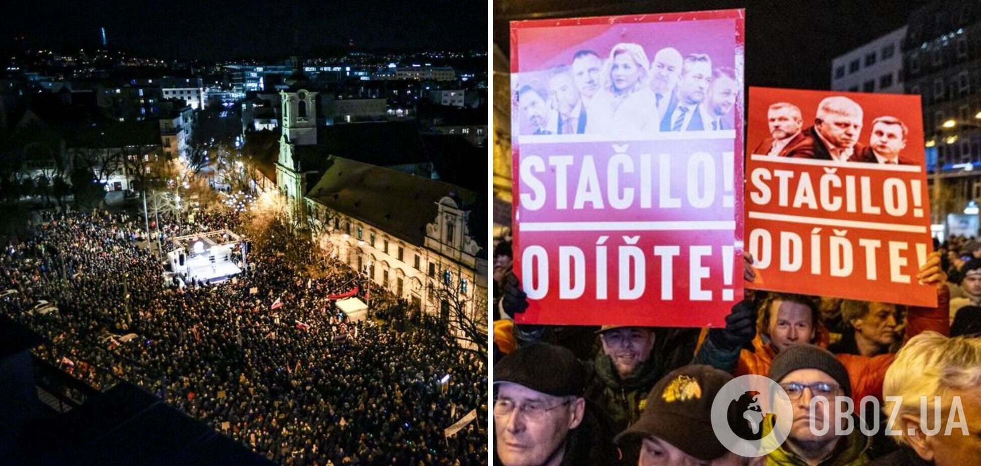 У Словаччині тисячі людей вийшли на протести проти уряду Фіцо: що відбувається і чого вимагають мітингувальники. Фото