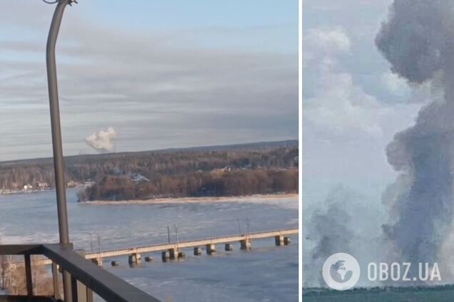 В Ленинградской области прогремел мощный взрыв, поднялся столб белого дыма. Видео