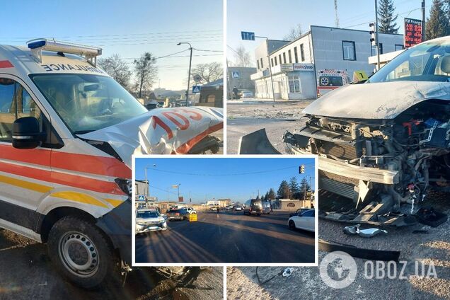 На Рівненщині зіткнулись швидка, яка везла пацієнтку, та легковик: є постраждалі. Фото