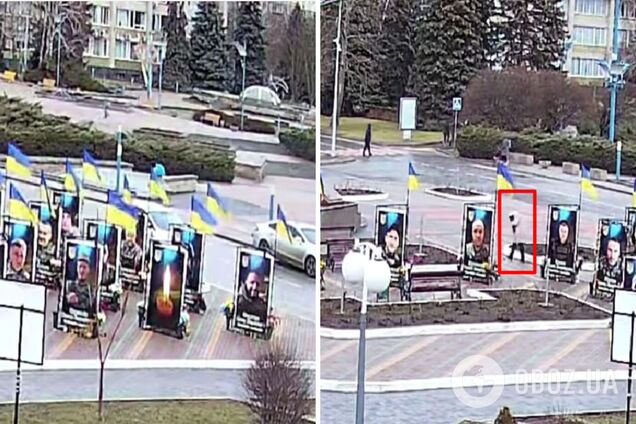 На Одещині жінка систематично краде квіти з меморіалу загиблим захисникам України: підозрюють, що перепродує. Відео 