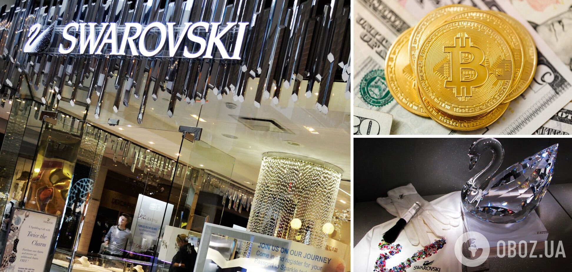 Монобутики SWAROVSKI и магазин часов ДЕКА начали принимать крипту