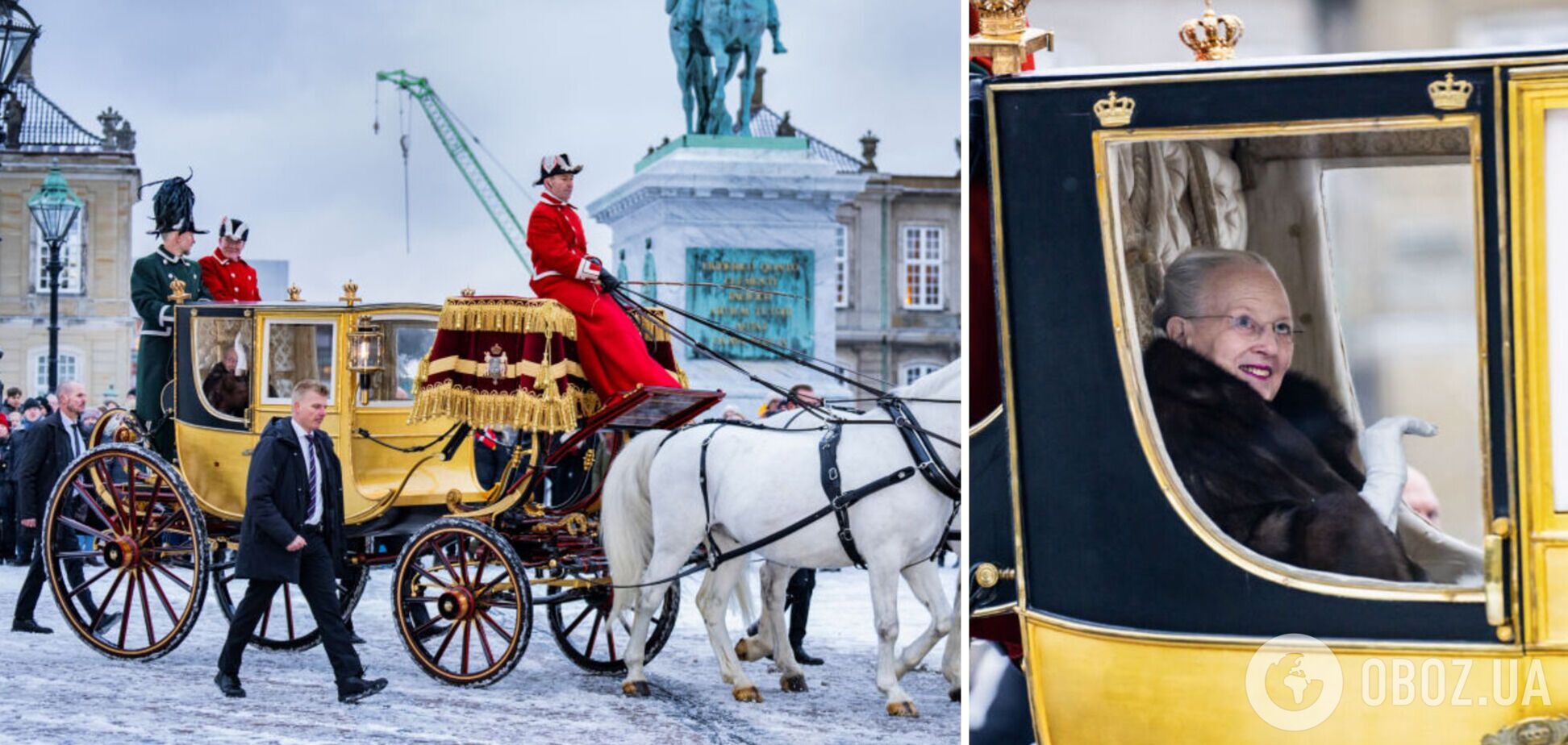 Золота карета, шуба і бордова сукня з орденами: якою була остання поява на публіці 83-річної королеви Данії Маргрете ІІ