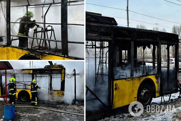 На Троєщині під час руху загорівся тролейбус