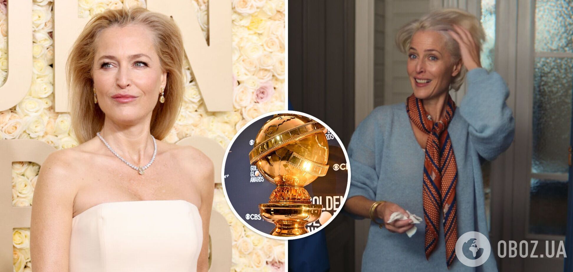 Звезда 'Полового воспитания' Джиллиан Андерсон надела на 'Золотой глобус-2024' платье с вышитыми вагинами