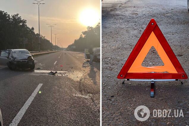 В Киеве на Бориспольском шоссе из-за ДТП перекрыто движение на трех полосах. Подробности, фото и видео