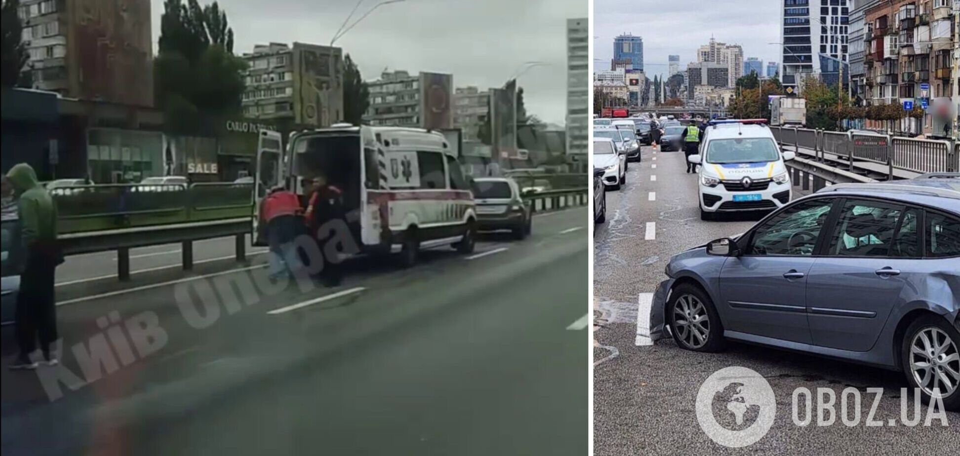 У Києві на Берестейському проспекті сталась ДТП: на місці помітили кілька 'швидких'. Фото та відео