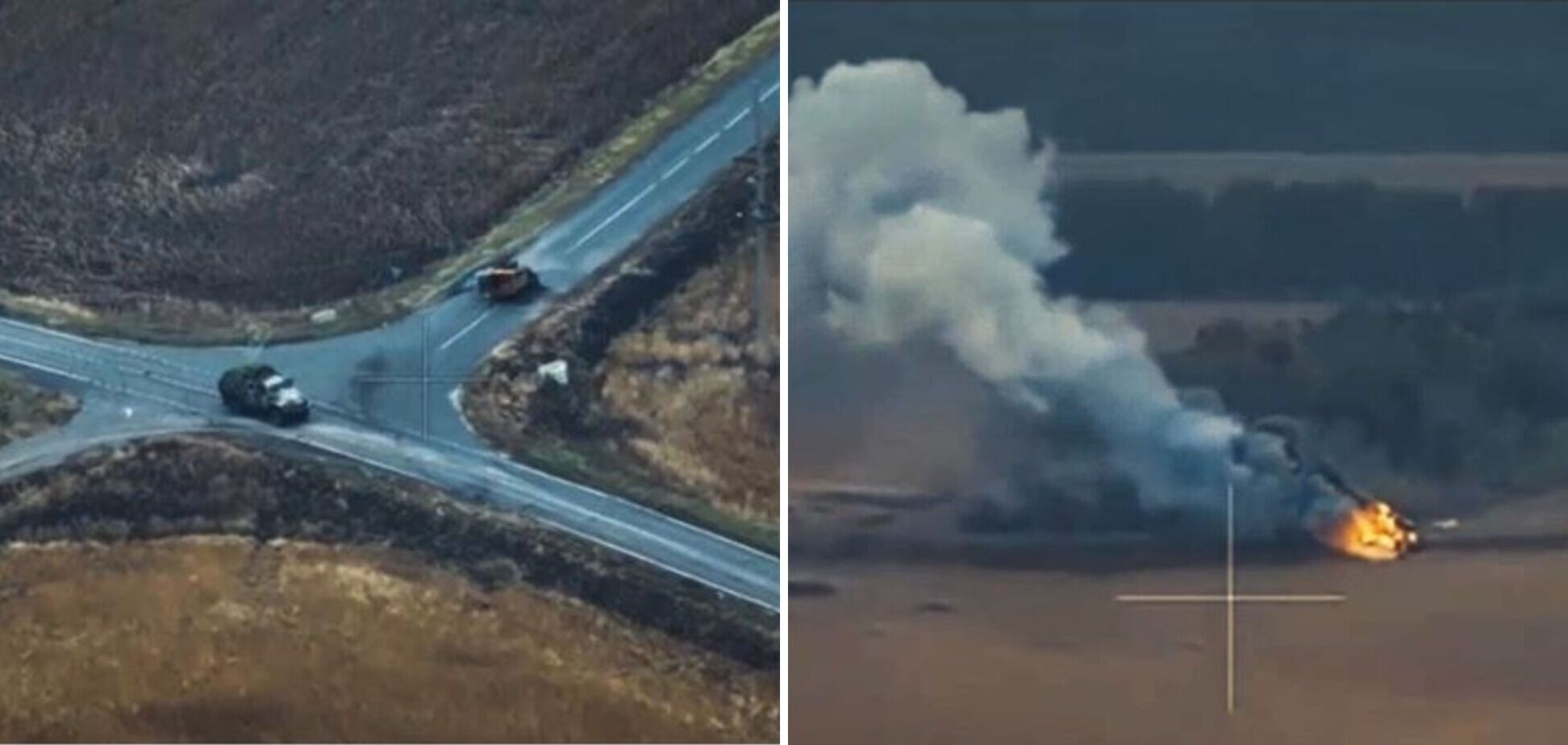 Минус 'Тигр' и БТР: в Курской области ВСУ одним FPV-дроном сожгли две вражеские цели. Видео