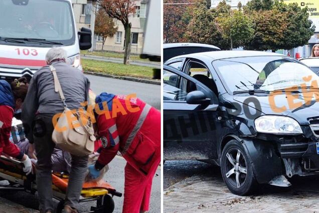 В Днепре авто вылетело на тротуар и сбило прохожих: есть пострадавшие. Фото и видео