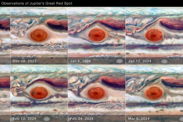 Hubble зафиксировал 'покачивание' Большого красного пятна на Юпитере: что это за образование, которое больше Земли