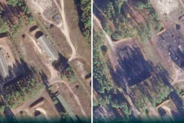 Повністю знищено дві будівлі: з'явилися нові супутникові знімки наслідків удару по складу БК у Брянській області
