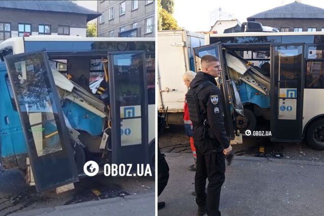 Кабина грузовика полностью оказалась в салоне маршрутки: в Киеве произошло ДТП с пострадавшими. Подробности, фото и видео