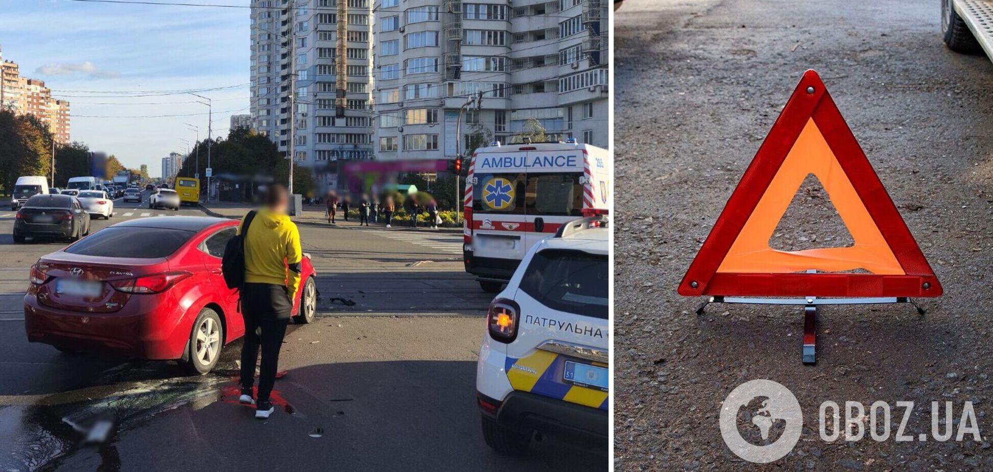 У Києві зіткнулись швидка та легковик: заблоковано рух трамваїв, виник затор. Подробиці ДТП та фото