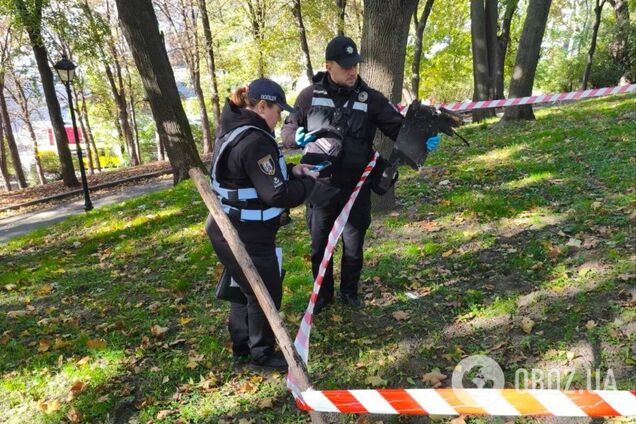 У центрі Києва в парку перехожий знайшов уламки російського 'Шахеда'. Подробиці й фото