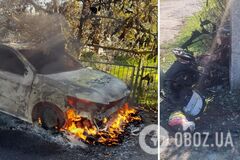 Оккупанты атаками дронов убили гражданского и уничтожили полицейский автомобиль в Николаевской области. Фото