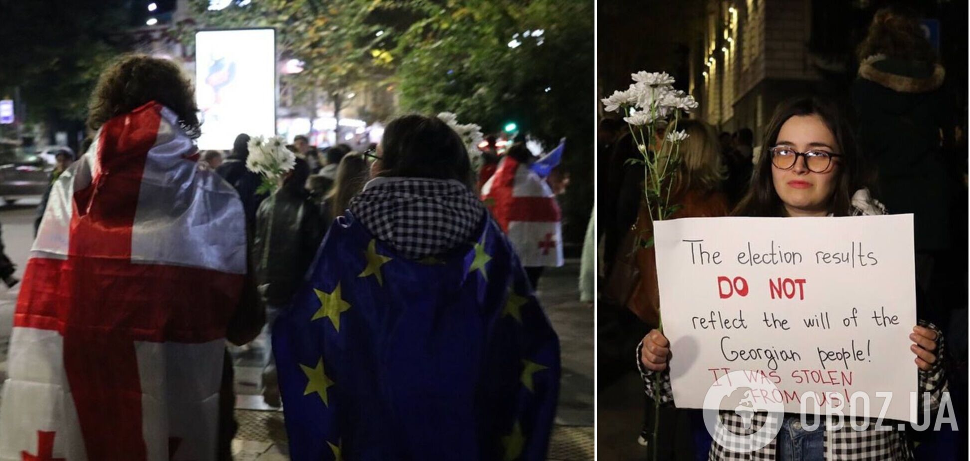 'Мы хотим жить в европейской цивилизации': в Грузии на митинг против результатов парламентских выборов вышли студенты. Фото
