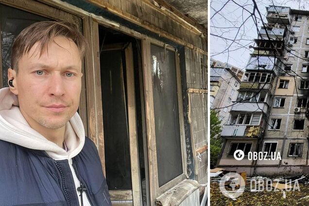 'У жены контузия была': актер Октябрьский, в квартиру которого попал российский дрон, рассказал о последствиях атаки