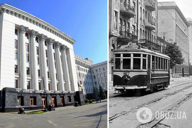 На трамвае под окнами Офиса президента Украины: в сети показали уникальное фото Киева начала 1940-х годов