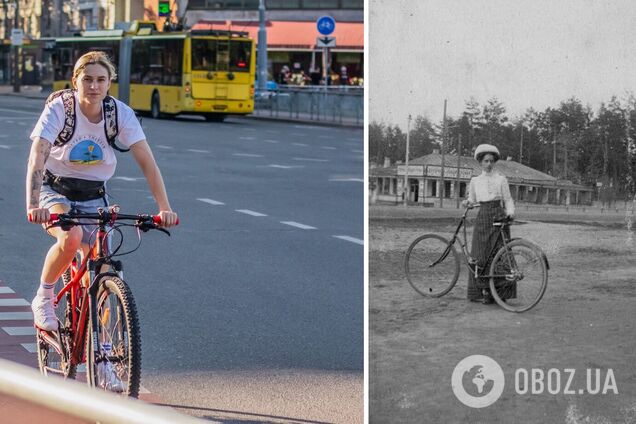 В сети показали, как выглядела в 1910 году одна из первых велосипедисток Киева. Архивное фото