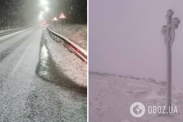 В Україні в деяких областях пішов сніг: водіїв попередили про небезпеку. Фото і відео