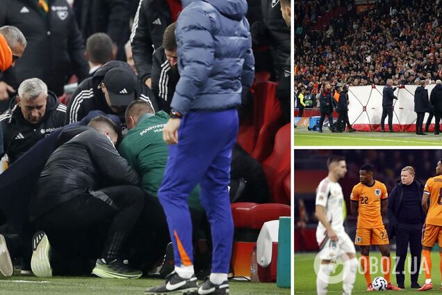 Забился в судоргах. Матч Лиги наций был прерван из-за загадочного инцидента. Видео