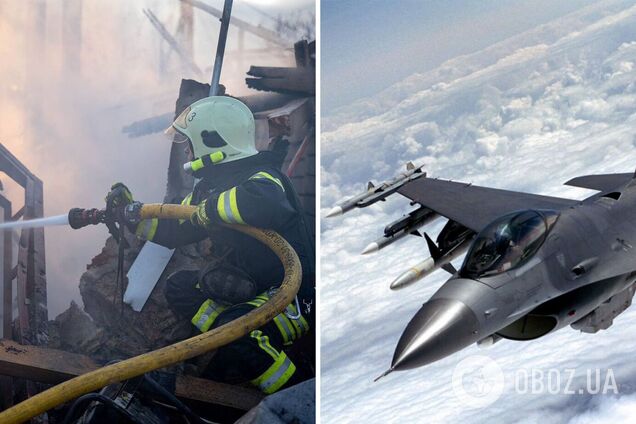 Українські пілоти F-16 збили близько 10 повітряних цілей під час ракетної атаки, – Зеленський