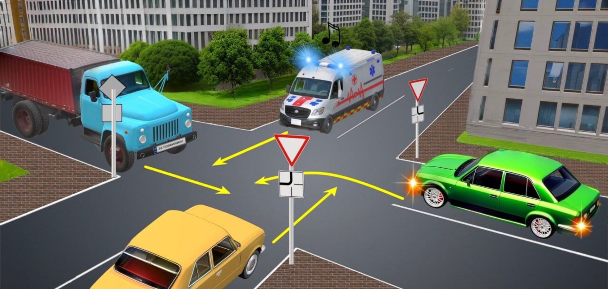 Яке авто проїде перехрестя другим: завдання з ПДР
