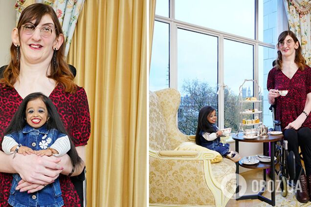 Самая высокая и самая низкая женщины в мире впервые встретились и выяснили, что у них много общего. Редкие фото