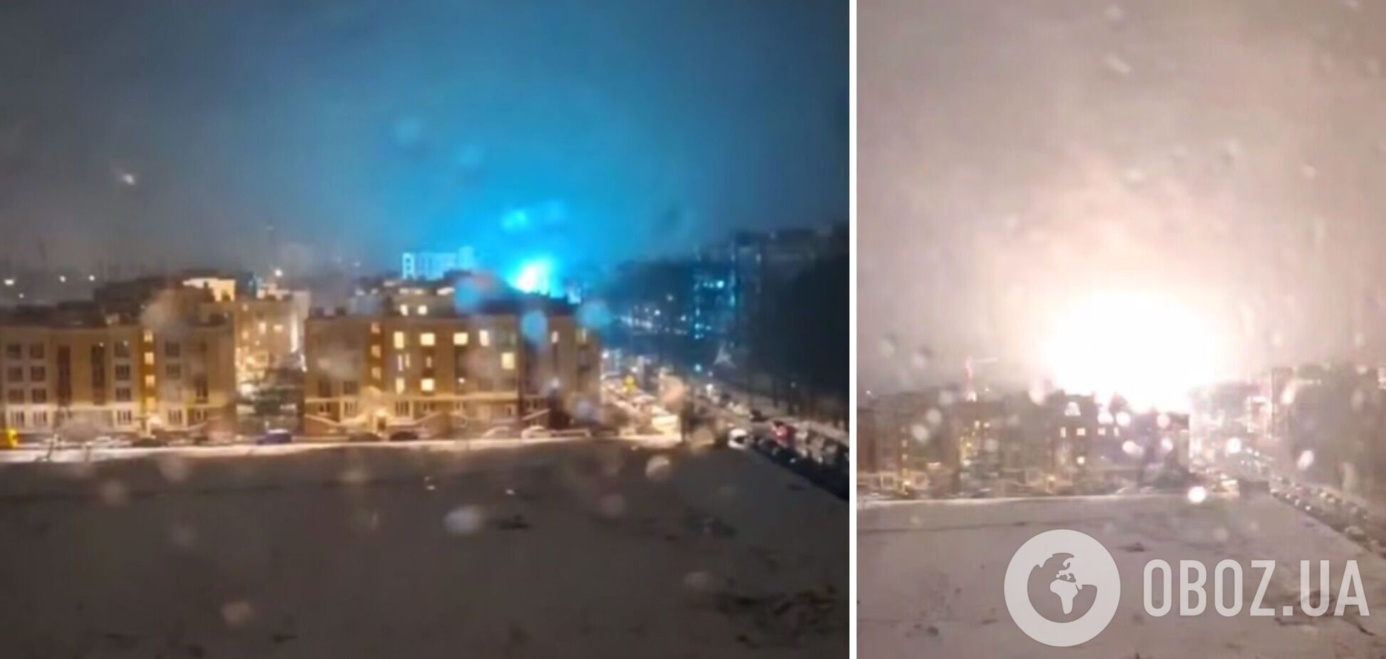 Под Киевом взорвались два трансформатора. Момент ЧП попал на видео