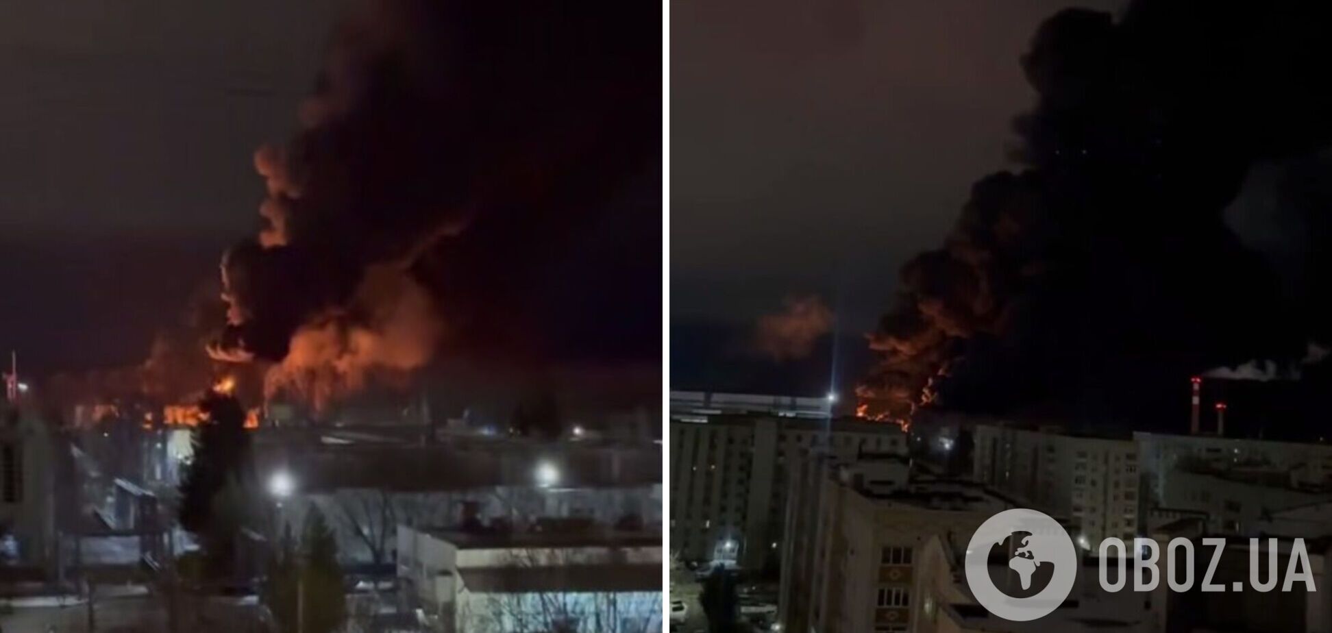 В Калуге разгорелся мощный пожар на нефтебазе, а в Курске – громкие взрывы: в РФ пожаловались на атаки. Фото и видео