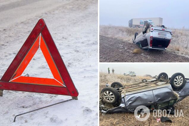 На Київщині два легковики після зіткнення вилетіли в кювет та перекинулися: є постраждала. Подробиці та фото