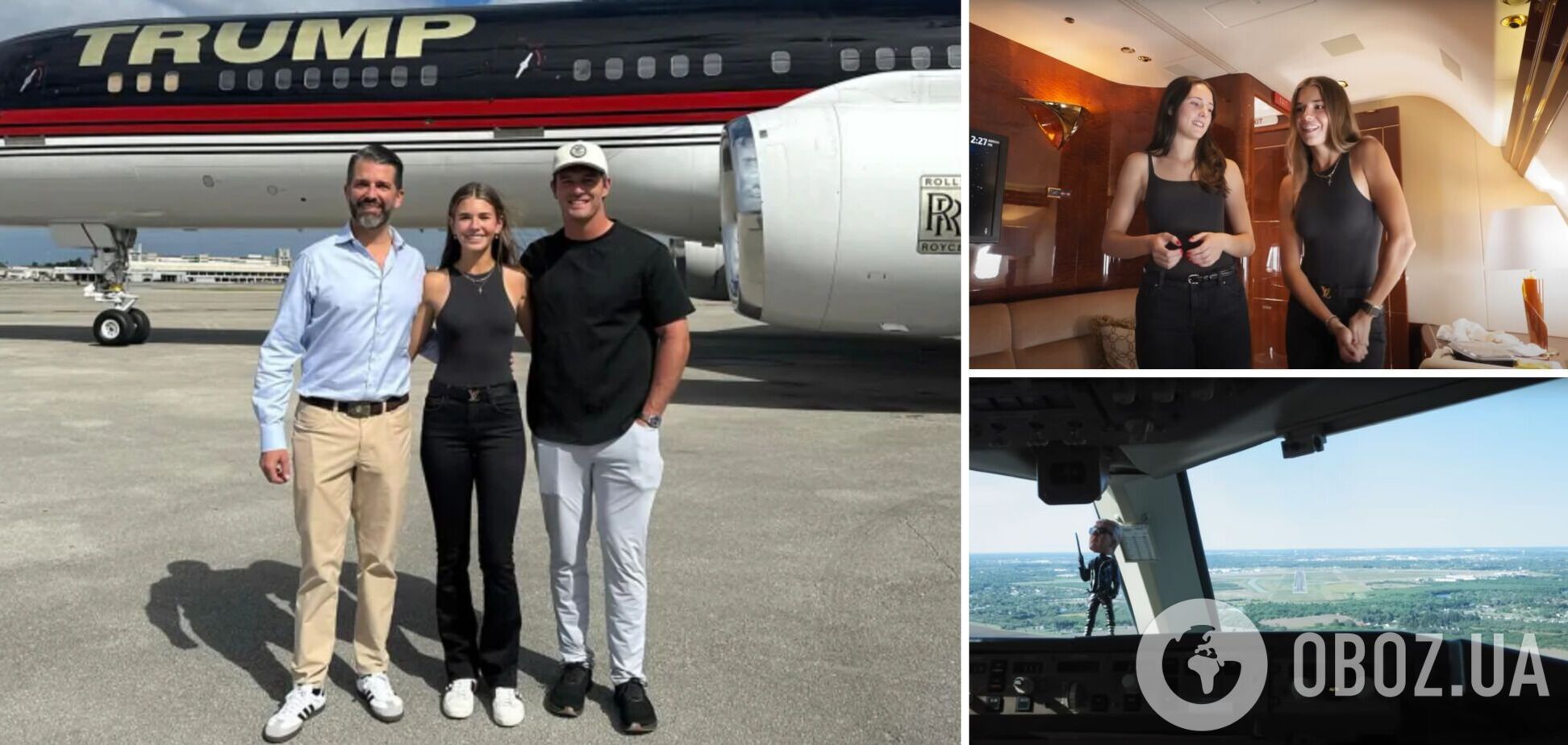 Фигурка президента на панели и золоченые ремни безопасности: внучка Трампа показала его частный самолет изнутри