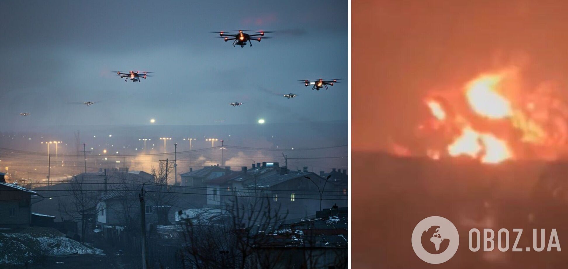 У Ростовській області спалахнули резервуари з пальним на нафтобазі після атаки дронів. Відео і фото