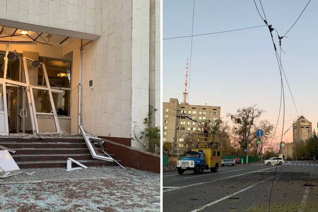 Обірвані мережі та вибиті двері: з’явилися фото наслідків атаки дронів на Київ 