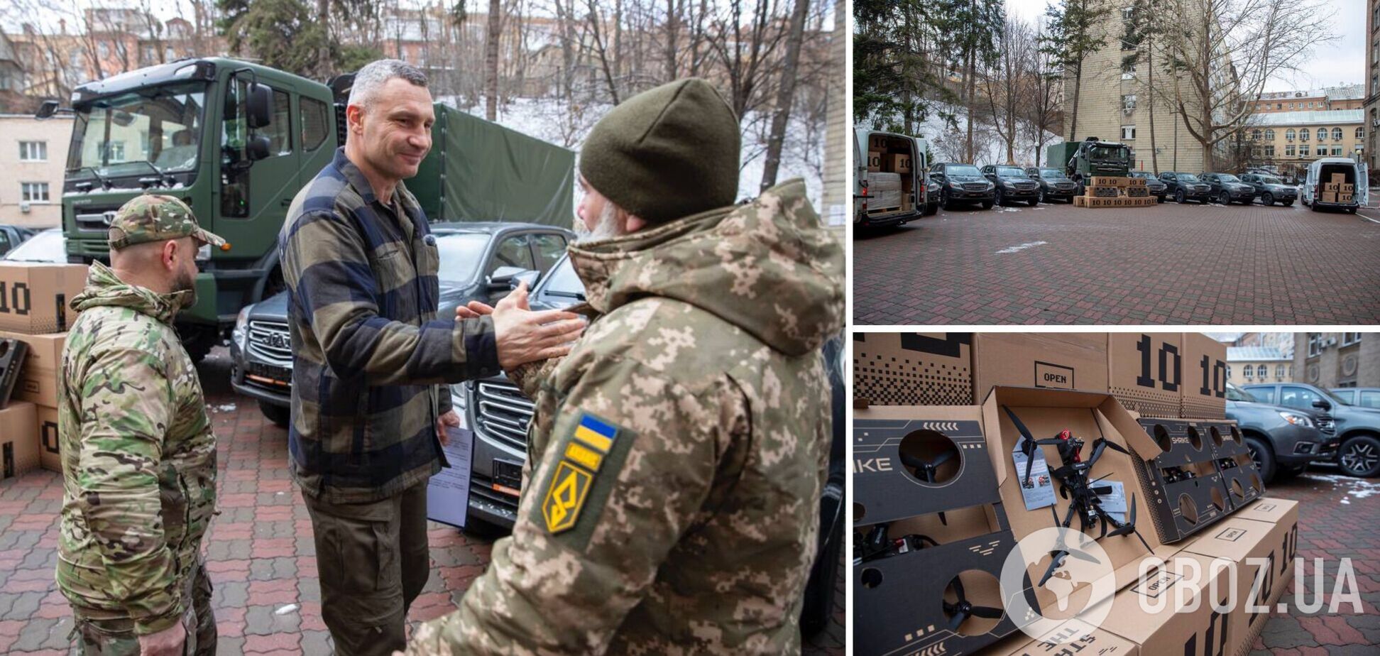 Автомобили и дроны: Кличко передал военным очередную партию помощи от Киева. Фото