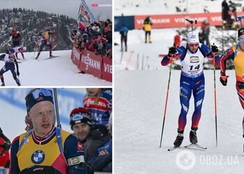 Скандал на Кубке мира. Лучший биатлонист планеты 'подбил' соперника в гонке. Видео