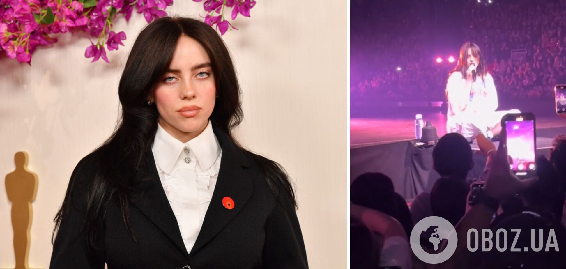 У Біллі Айліш під час концерту жбурнули браслет, який вдарив її по обличчю: реакція співачки здивувала мережу