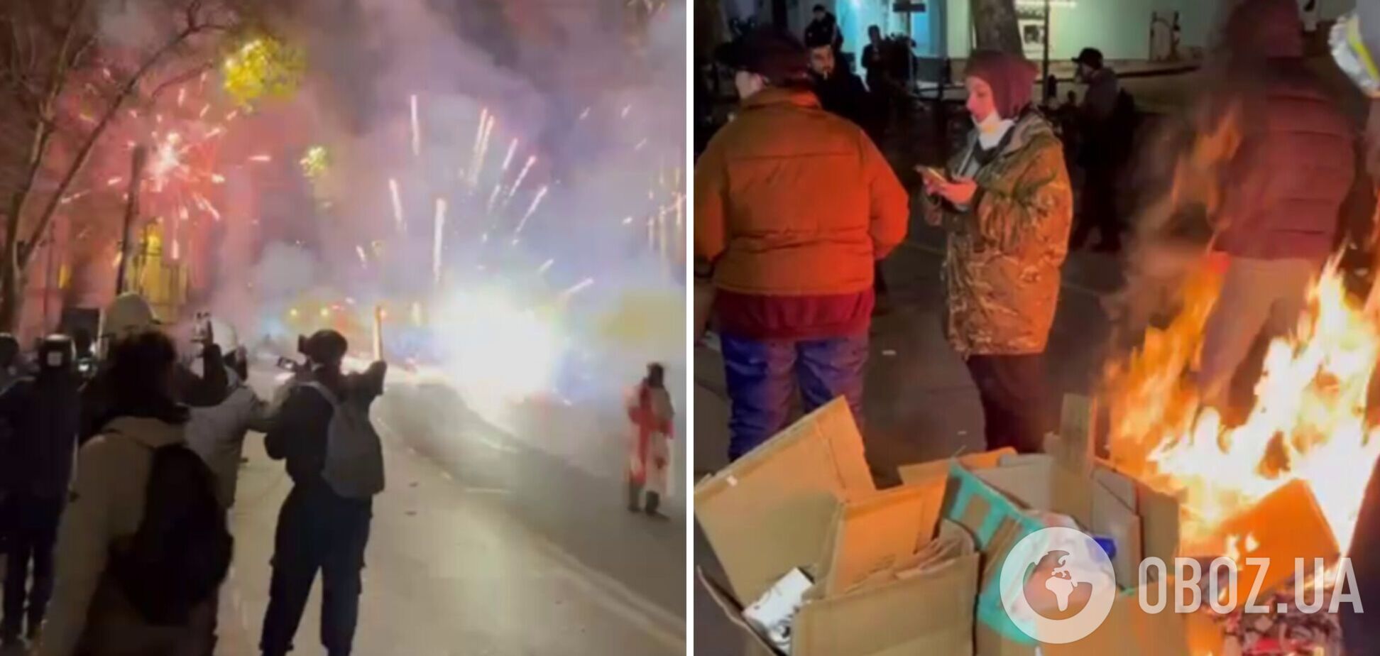 У Тбілісі мітингувальники п'ятий день поспіль зводять барикади: силовики знову намагаються розігнати акцію протесту. Фото і відео