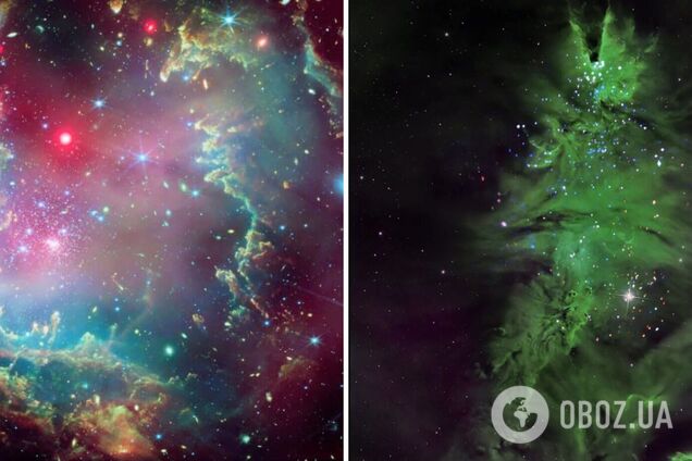 Астрономы заметили в космосе 'венок' и 'елку'. Фото