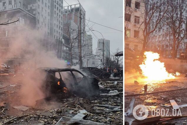 Оккупанты утром ударили 'Искандерами' по Киеву: пылали авто и крыши зданий, есть погибший и пострадавшие. Фото и все подробности