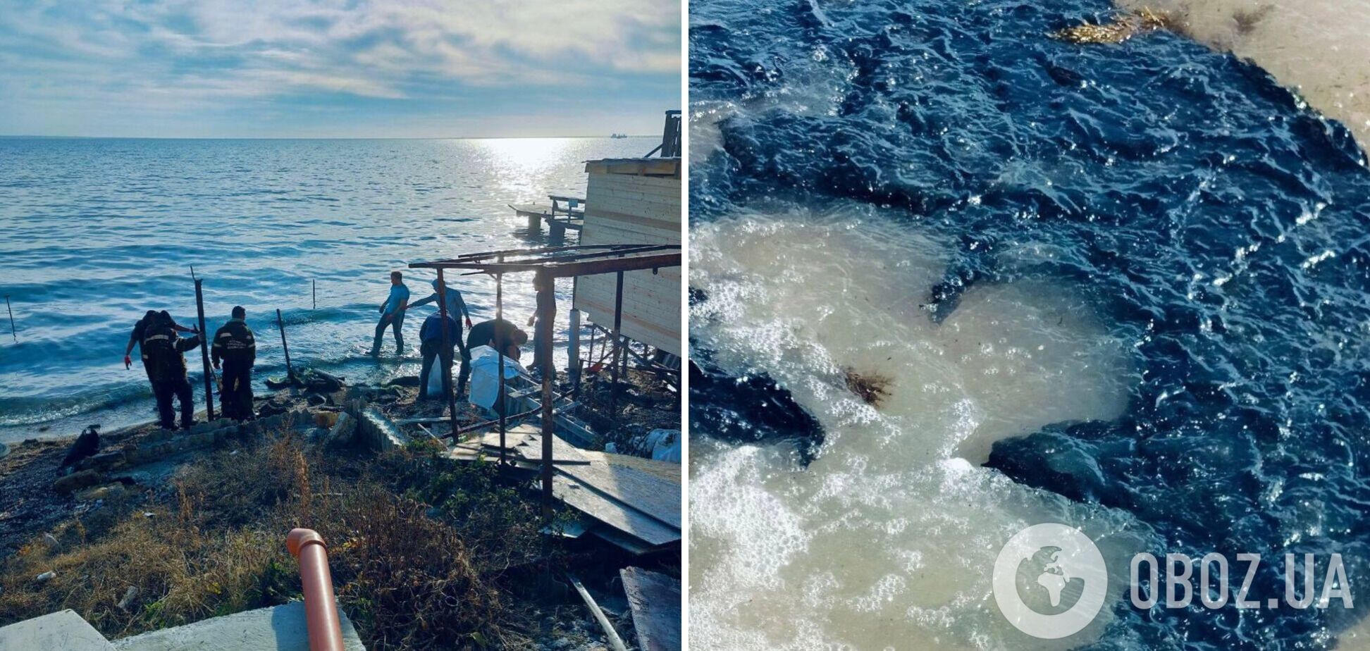Мазут из российских танкеров добрался до Керчи: в городе ввели режим чрезвычайной ситуации. Фото и видео