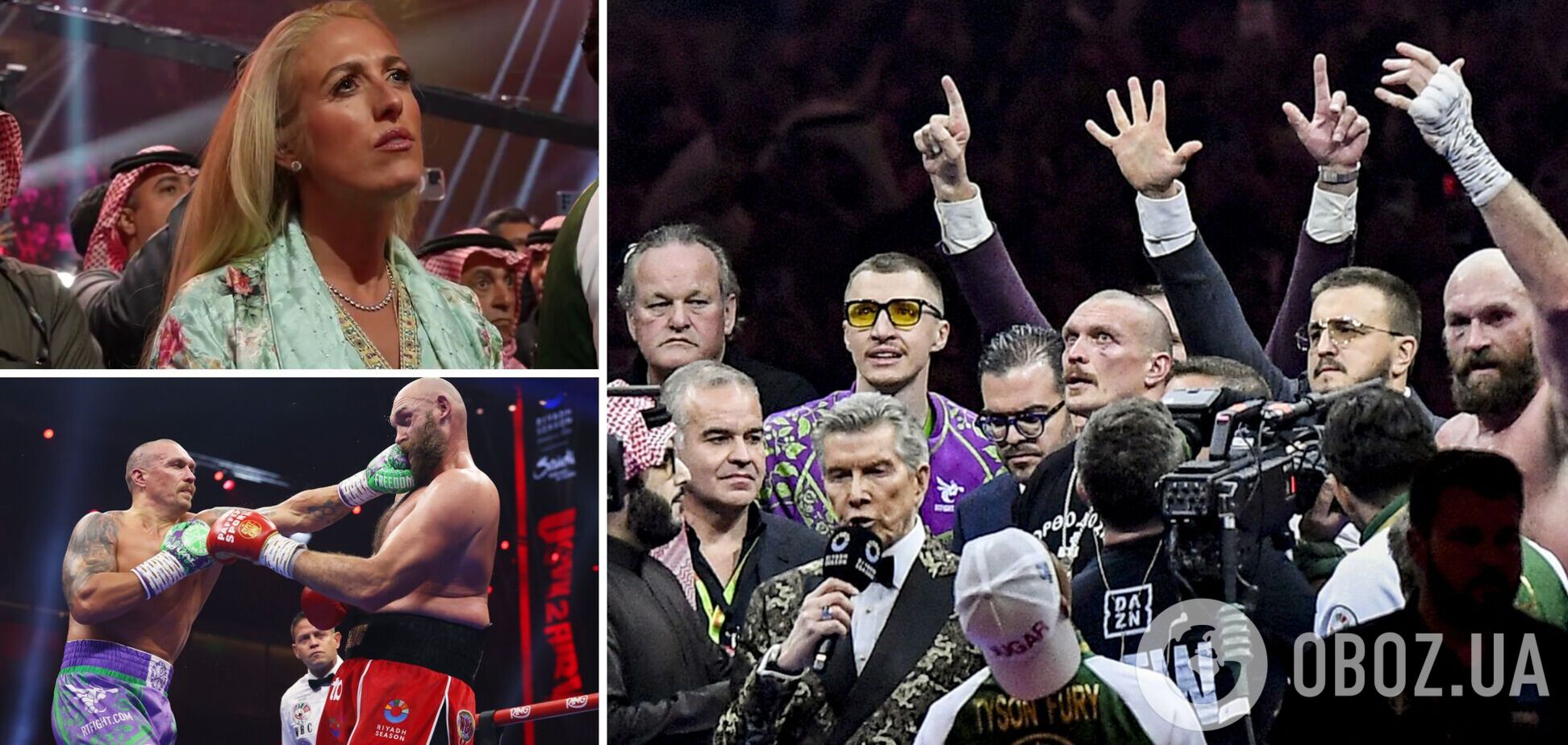 Камера поймала жену Фьюри, которая уже праздновала победу, в момент, когда победителем объявили Усика. Видео