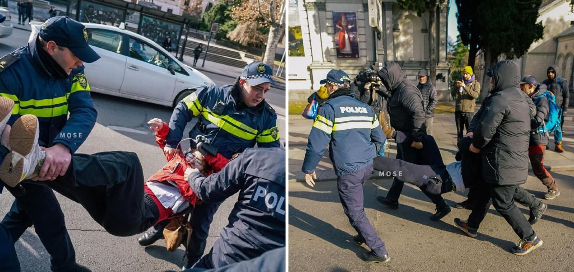 В Грузии полиция жестоко задержала противников инаугурации Кавелашвили. Видео