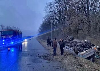 На Закарпатье перевернулся пассажирский автобус с десятками людей: есть пострадавшие. Фото