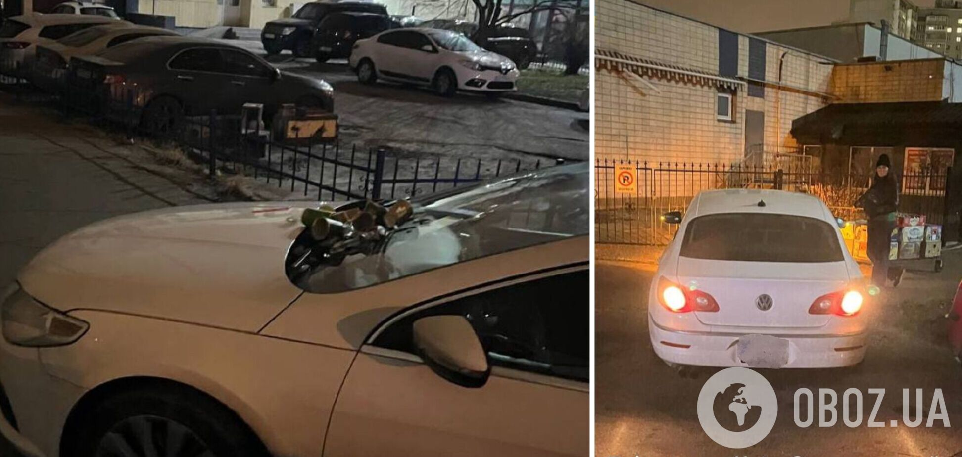 В Киеве машину 'героя парковки' забросали мусором. Подробности и фото