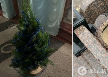 На кладбище в Ракитном неизвестные украли елки из могил бойцов ВСУ. Фото
