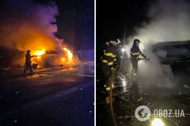 Машина перекинулась та загорілась