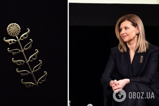 Зеленська одягнула неймовірну прикрасу за мотивами творчості видатного художника Нарбута: що символізує брошка KVITKA